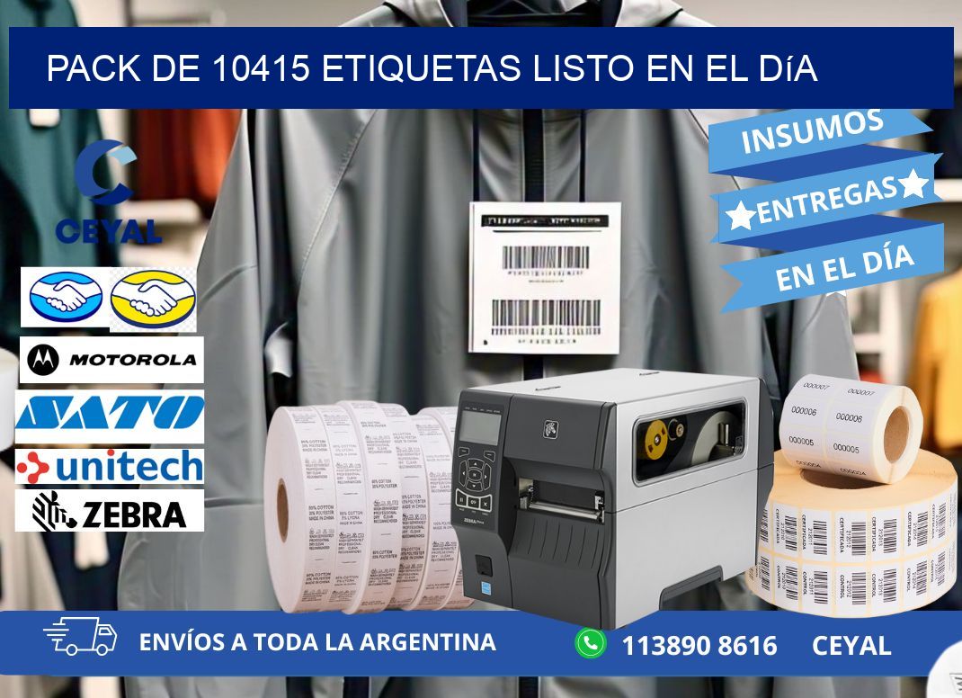 Pack de 10415 etiquetas listo en el día