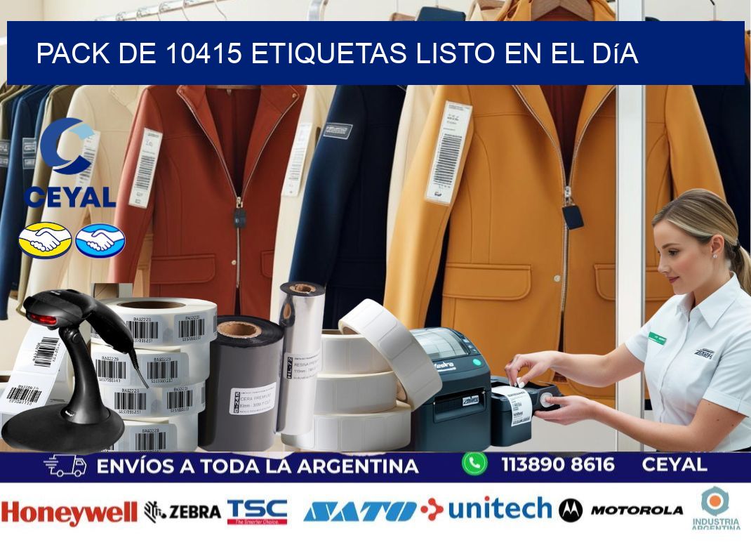 Pack de 10415 etiquetas listo en el día