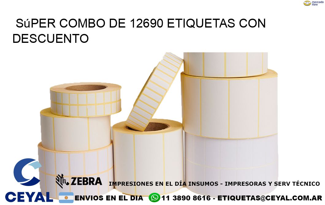 Súper combo de 12690 etiquetas con descuento
