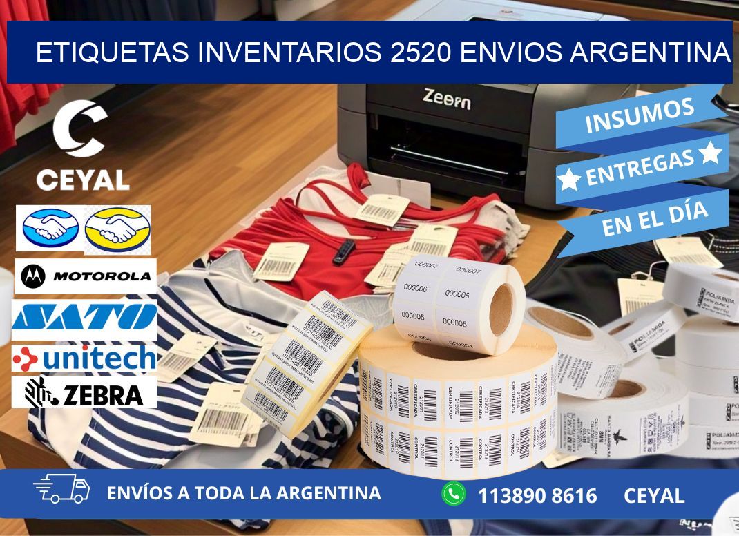 etiquetas inventarios 2520 ENVIOS ARGENTINA
