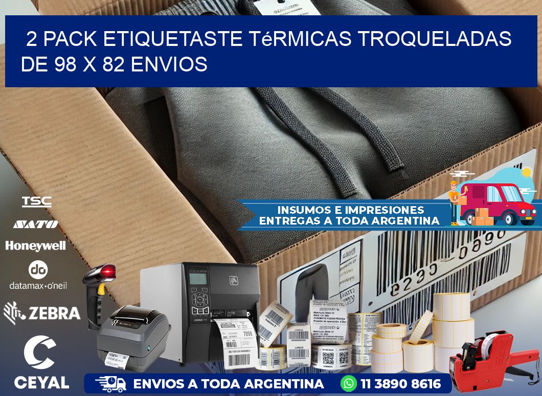 2 pack etiquetaste Térmicas Troqueladas De 98 x 82 ENVIOS
