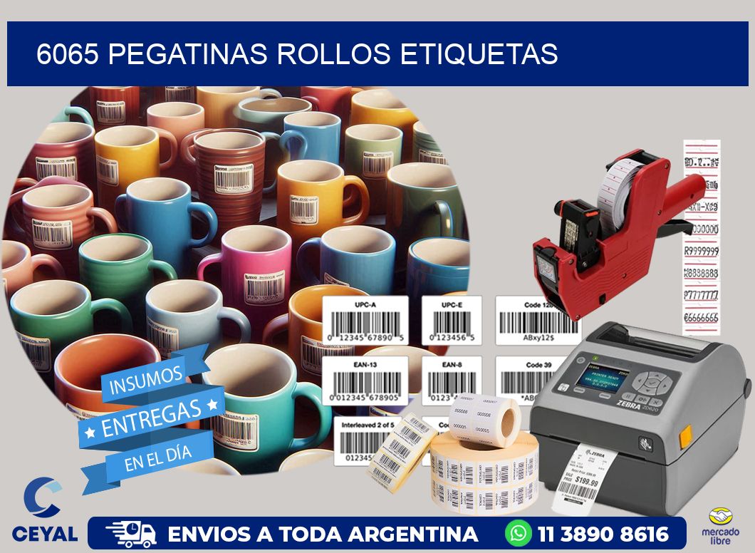6065 Pegatinas rollos etiquetas