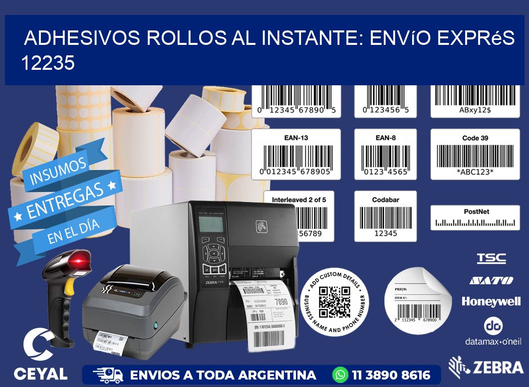 Adhesivos rollos al Instante: Envío Exprés 12235