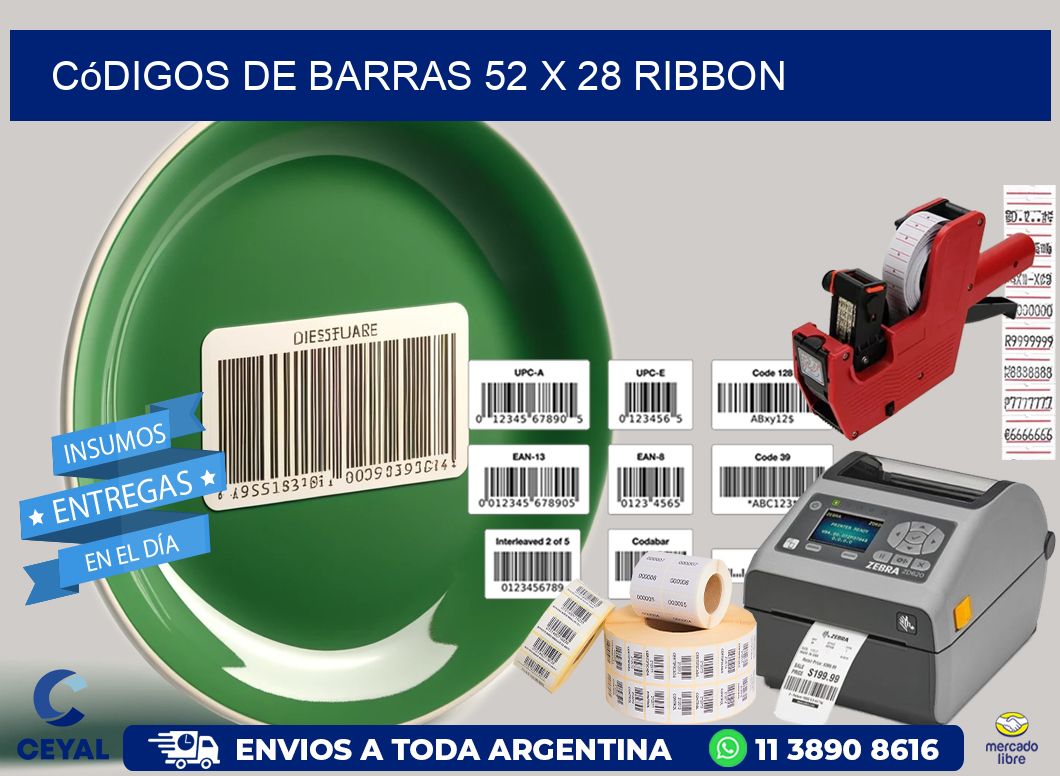 Códigos de Barras 52 x 28 ribbon
