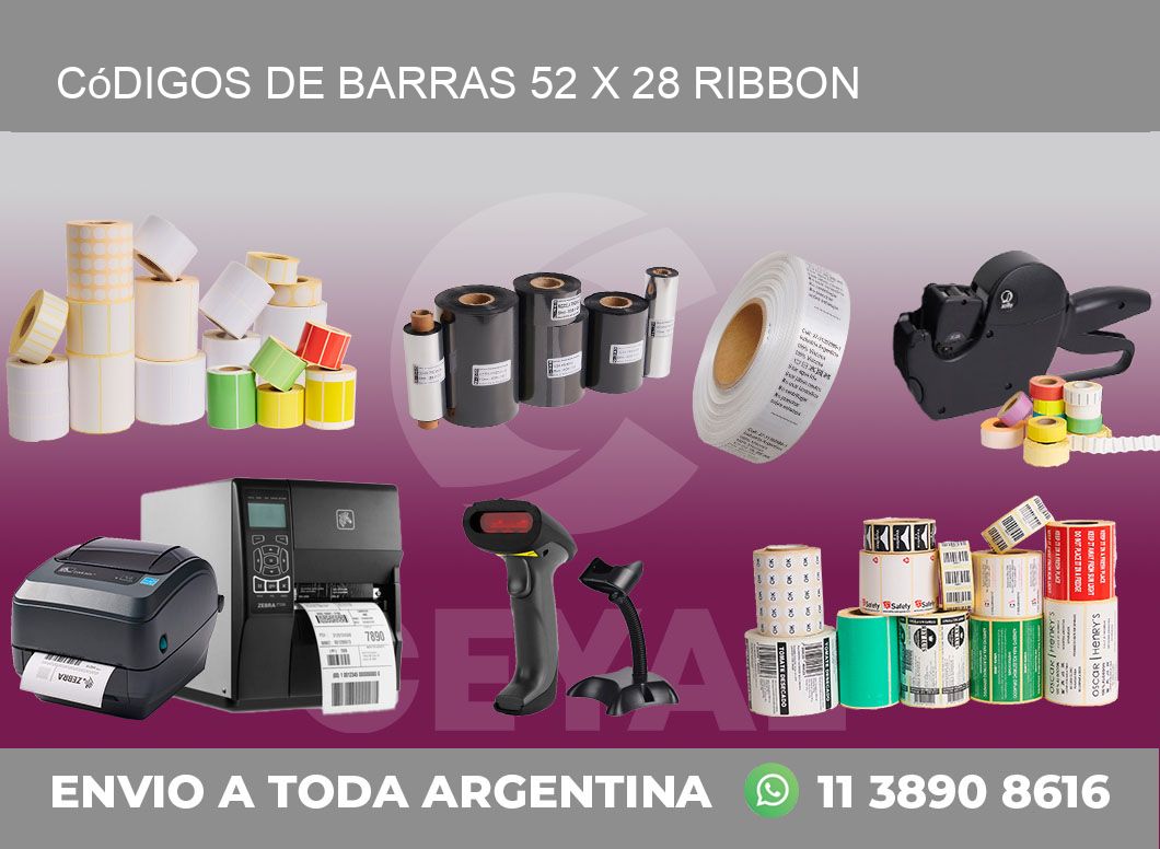 Códigos de Barras 52 x 28 ribbon