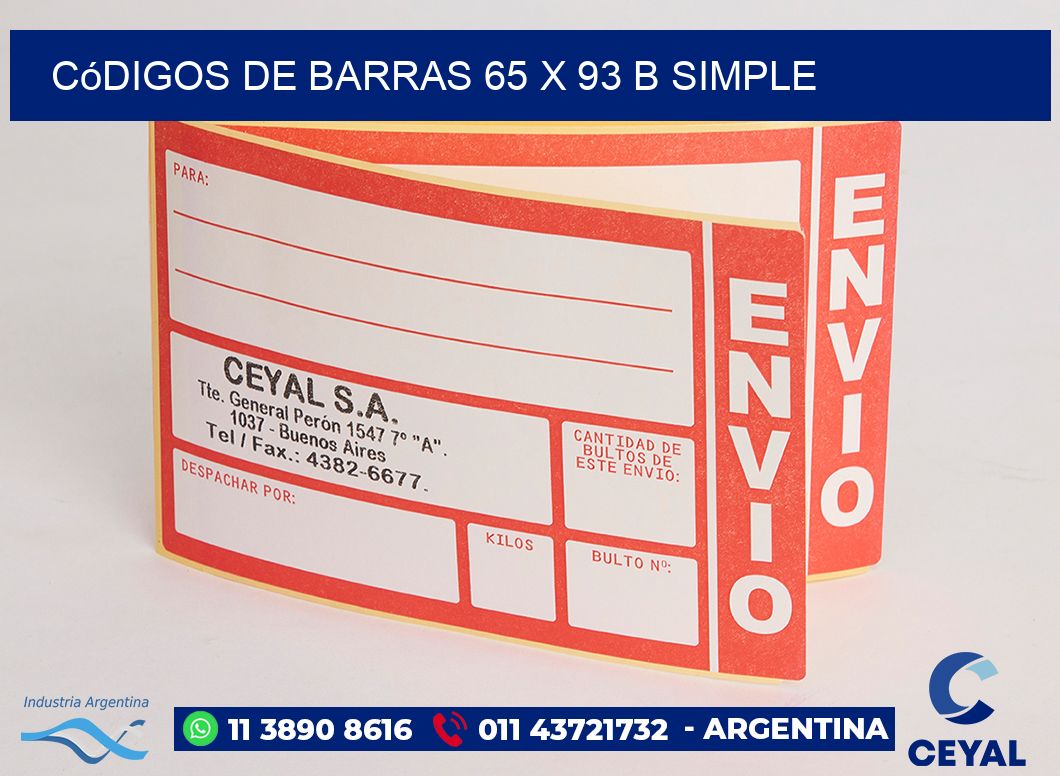 Códigos de Barras 65 x 93 b simple