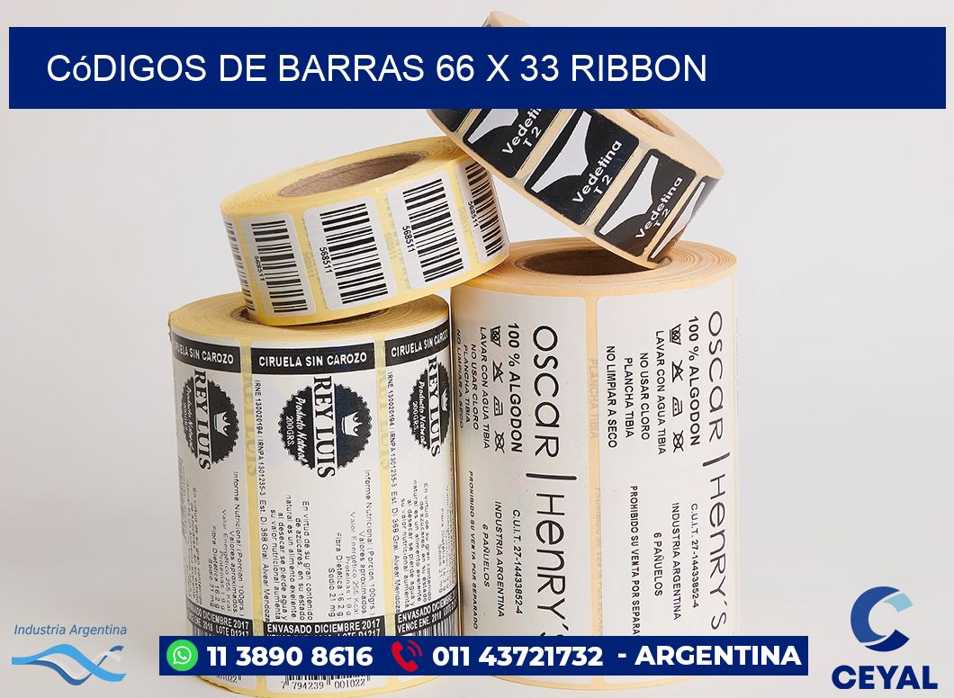 Códigos de Barras 66 x 33 ribbon