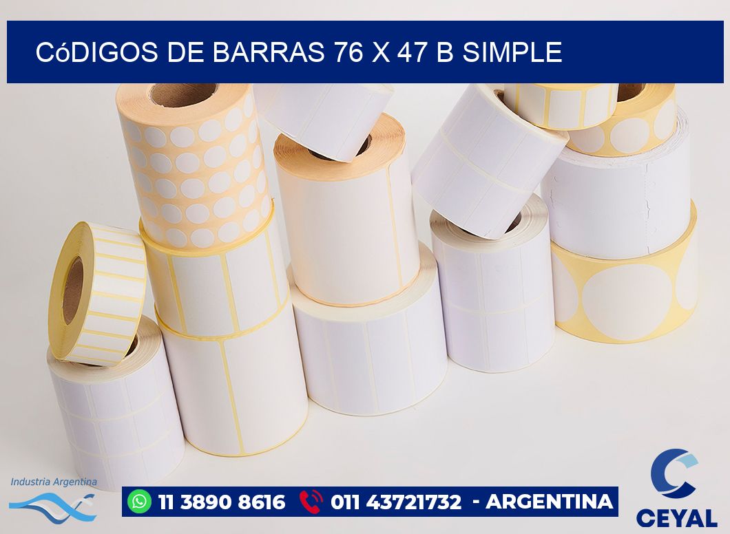 Códigos de Barras 76 x 47 b simple
