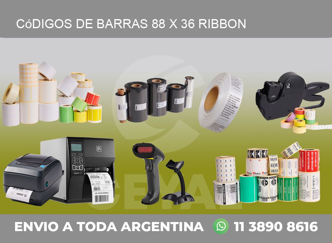Códigos de Barras 88 x 36 ribbon
