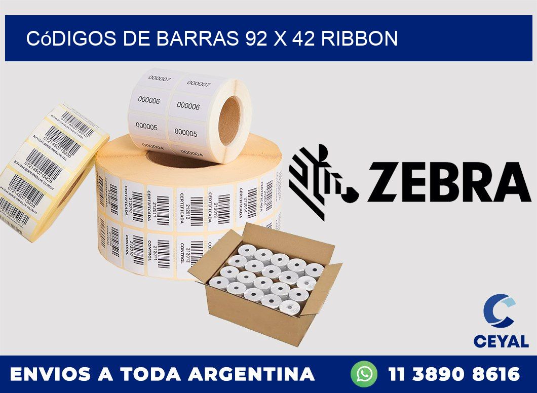 Códigos de Barras 92 x 42 ribbon