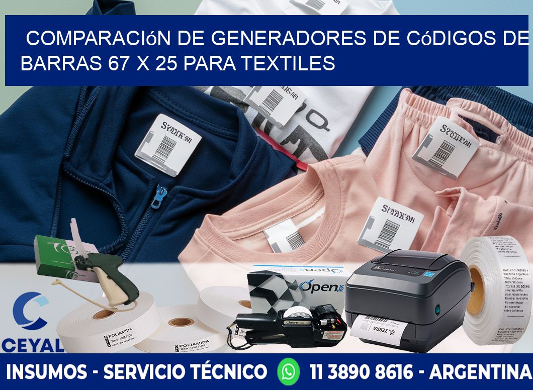 Comparación de Generadores de Códigos de Barras 67 x 25 para Textiles