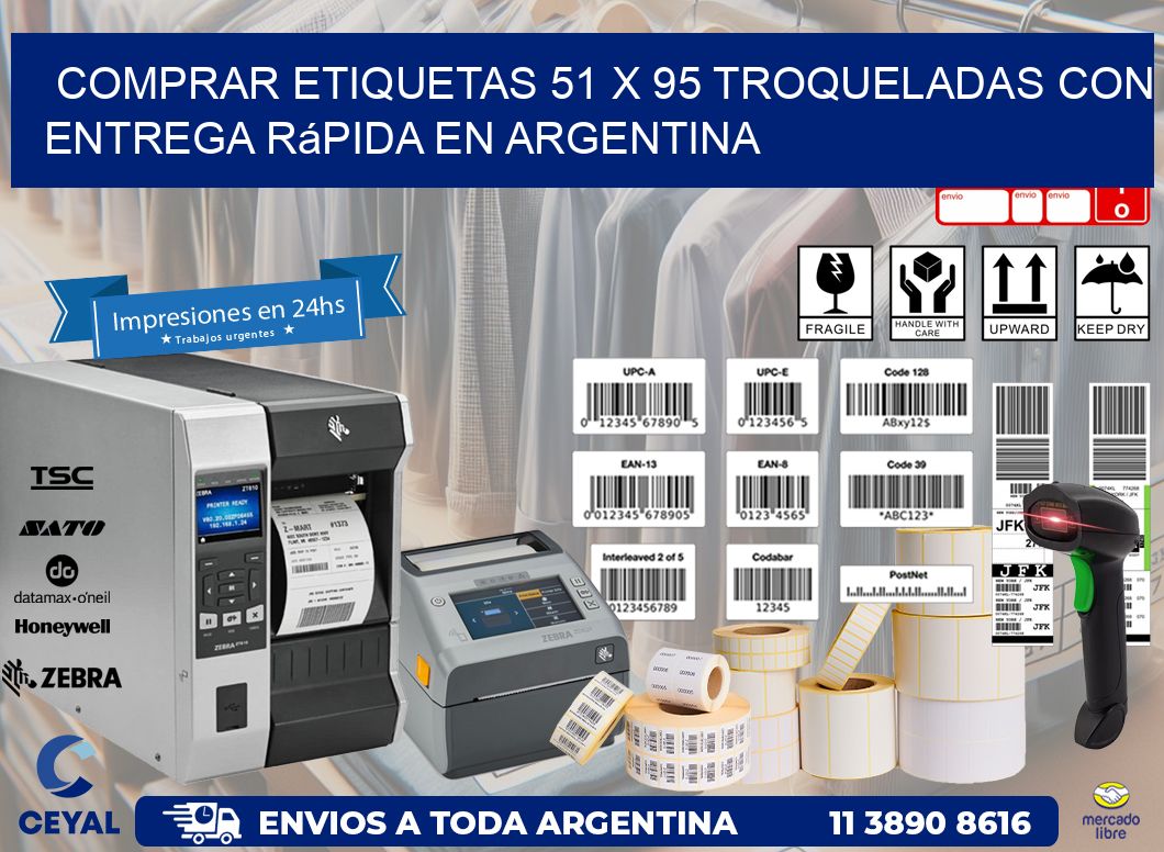 Comprar etiquetas 51 x 95 troqueladas con entrega rápida en Argentina