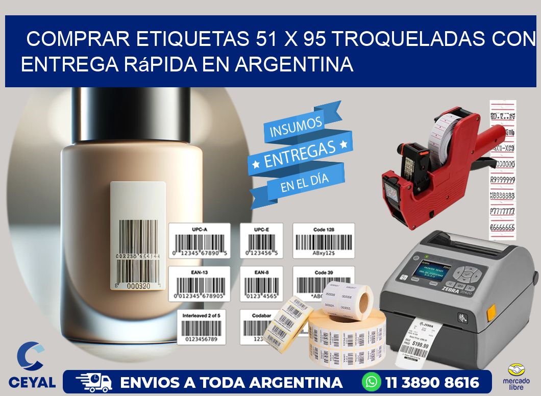Comprar etiquetas 51 x 95 troqueladas con entrega rápida en Argentina