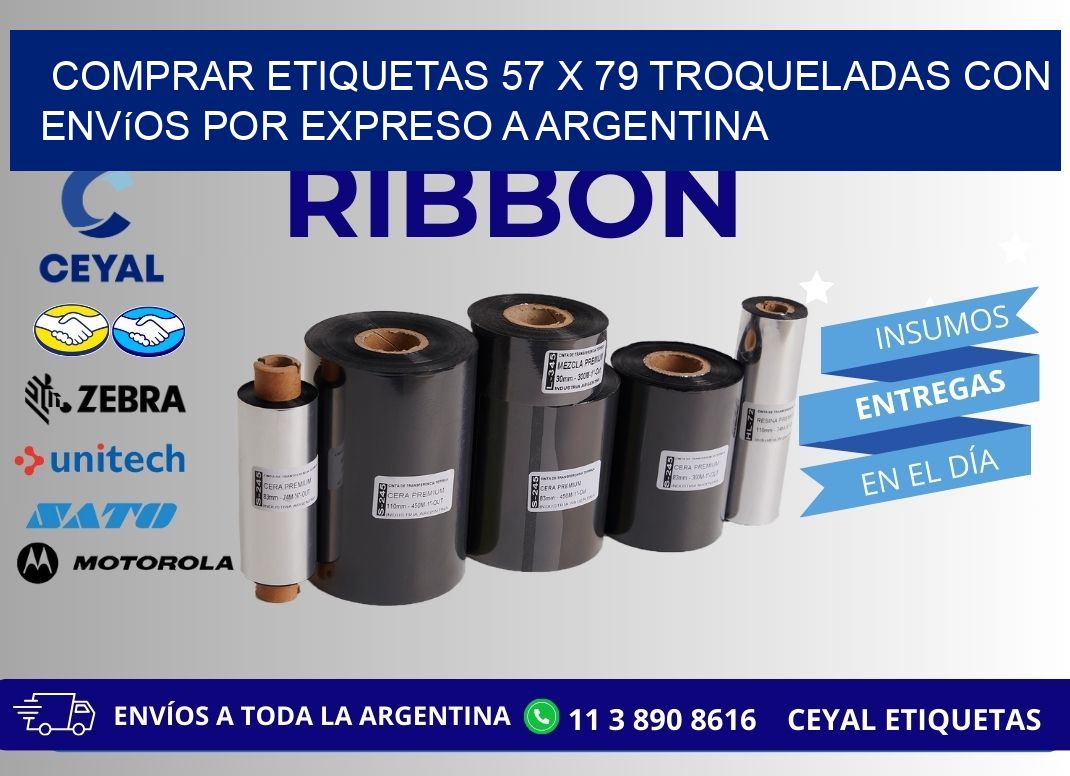 Comprar etiquetas 57 x 79 troqueladas con envíos por expreso a Argentina