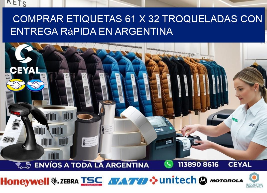 Comprar etiquetas 61 x 32 troqueladas con entrega rápida en Argentina