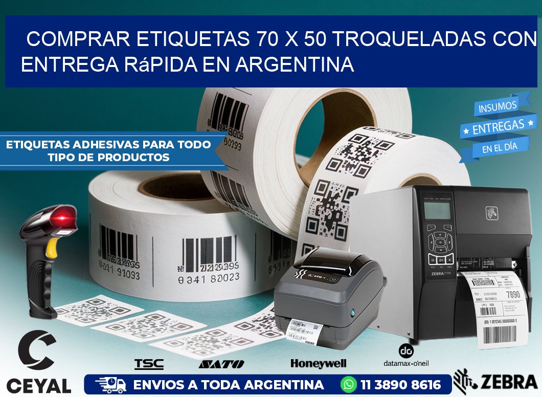 Comprar etiquetas 70 x 50 troqueladas con entrega rápida en Argentina