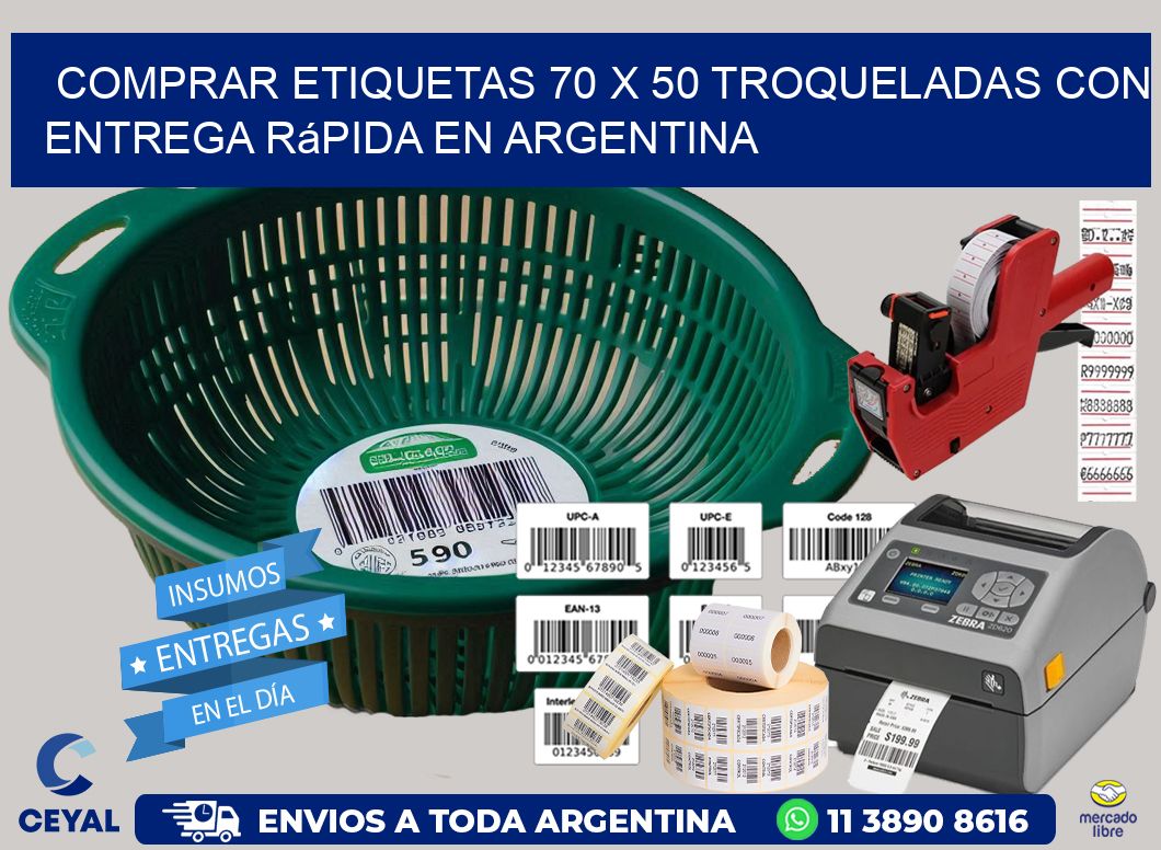 Comprar etiquetas 70 x 50 troqueladas con entrega rápida en Argentina