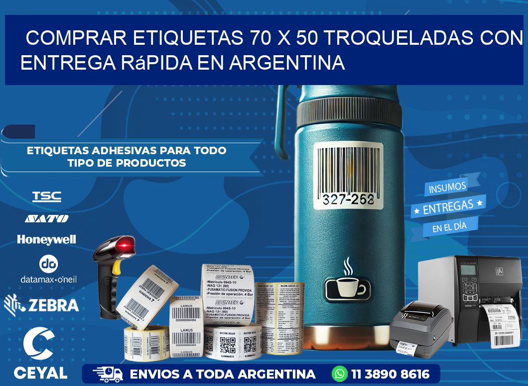 Comprar etiquetas 70 x 50 troqueladas con entrega rápida en Argentina