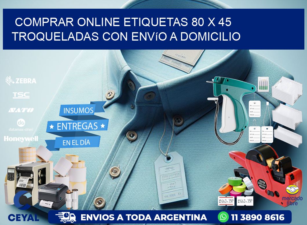 Comprar online etiquetas 80 x 45 troqueladas con envío a domicilio