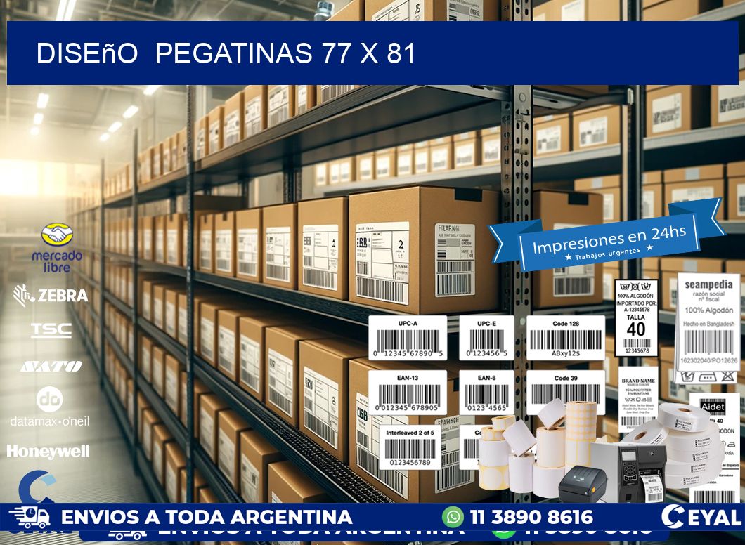 Diseño  PEGATINAS 77 x 81