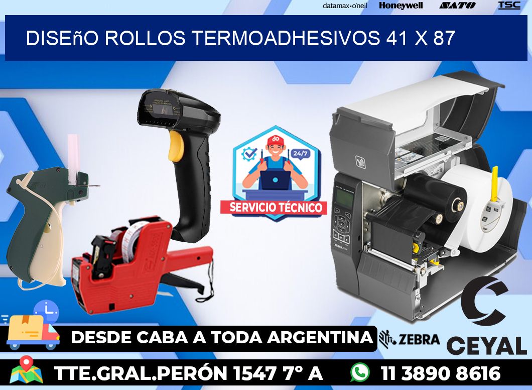 Diseño ROLLOS TERMOADHESIVOS 41 x 87