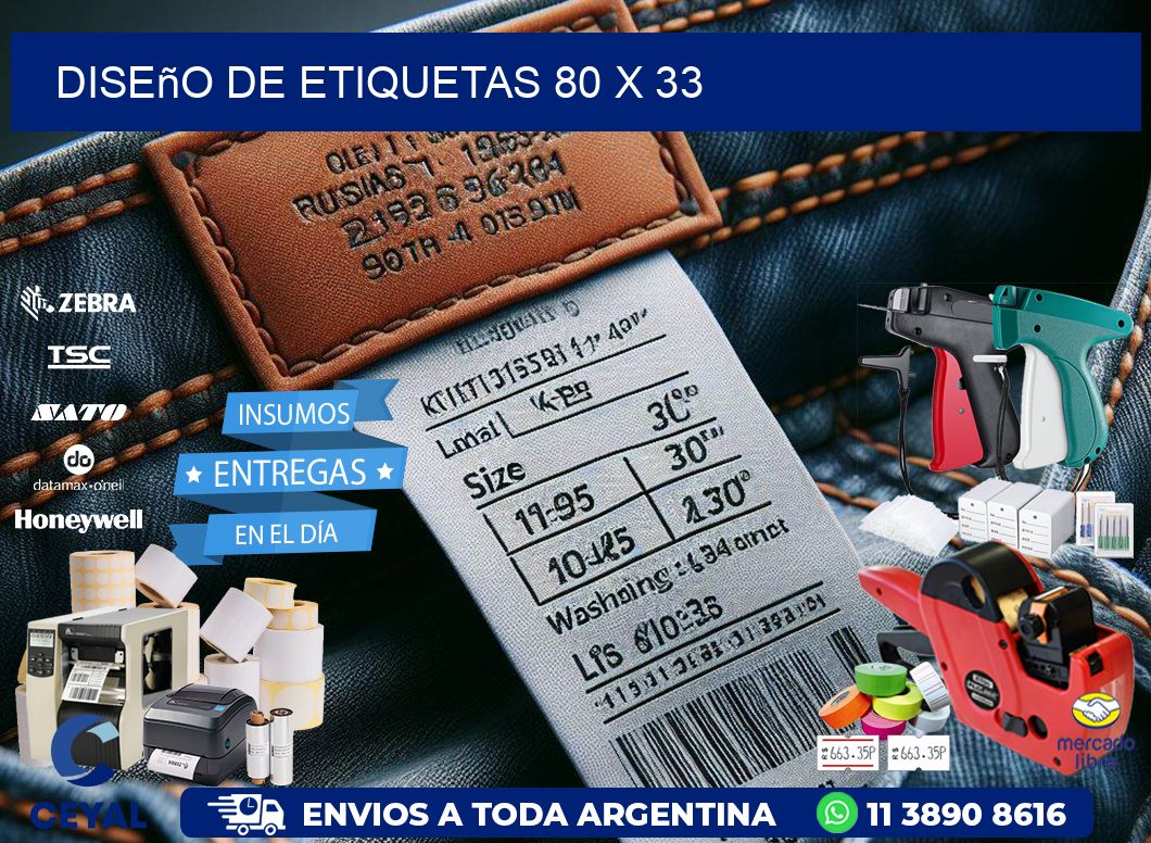 Diseño de etiquetas 80 x 33