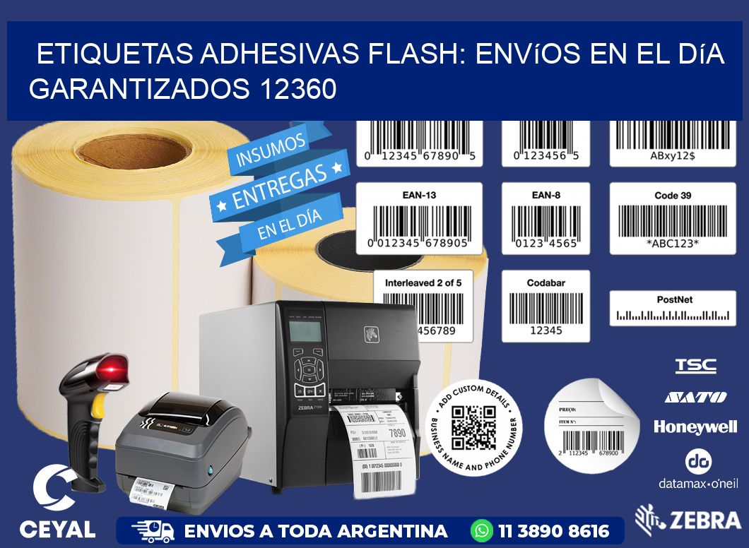 Etiquetas adhesivas Flash: Envíos en el Día Garantizados 12360