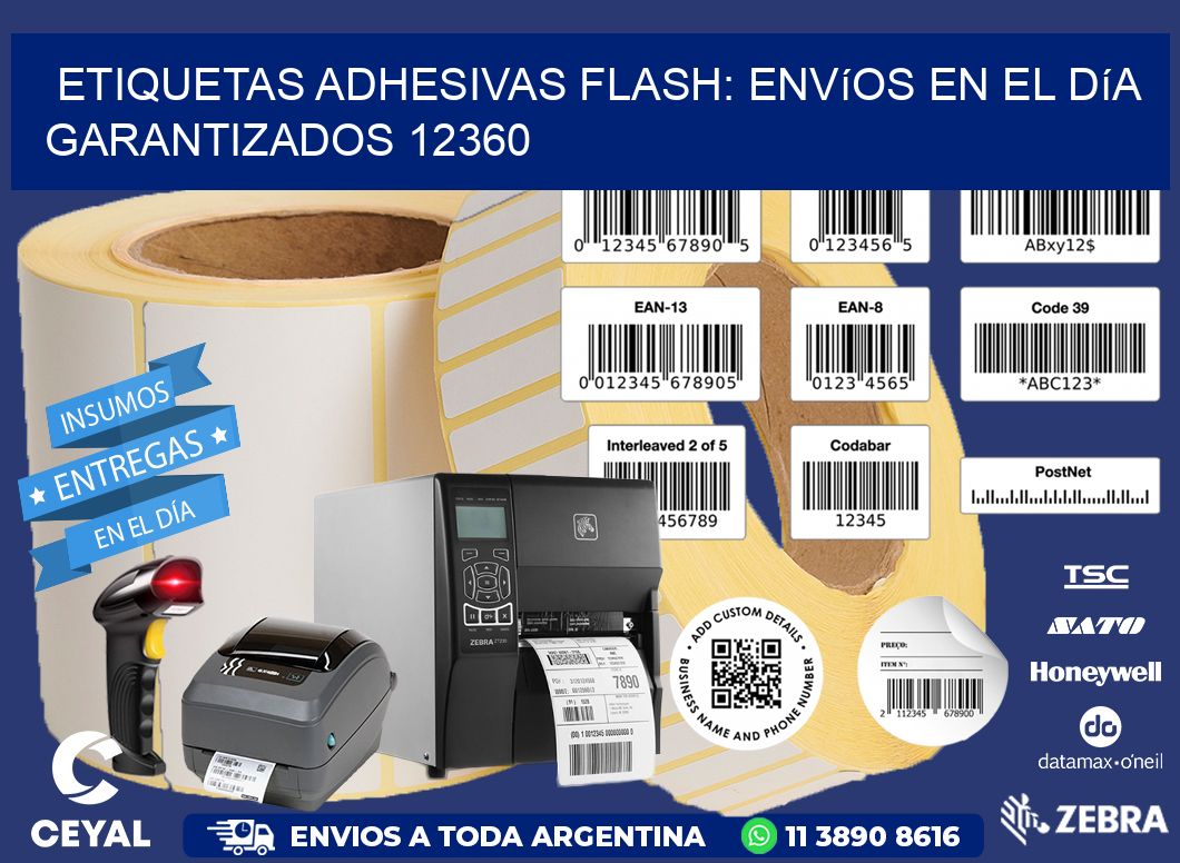 Etiquetas adhesivas Flash: Envíos en el Día Garantizados 12360