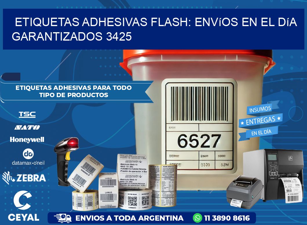 Etiquetas adhesivas Flash: Envíos en el Día Garantizados 3425
