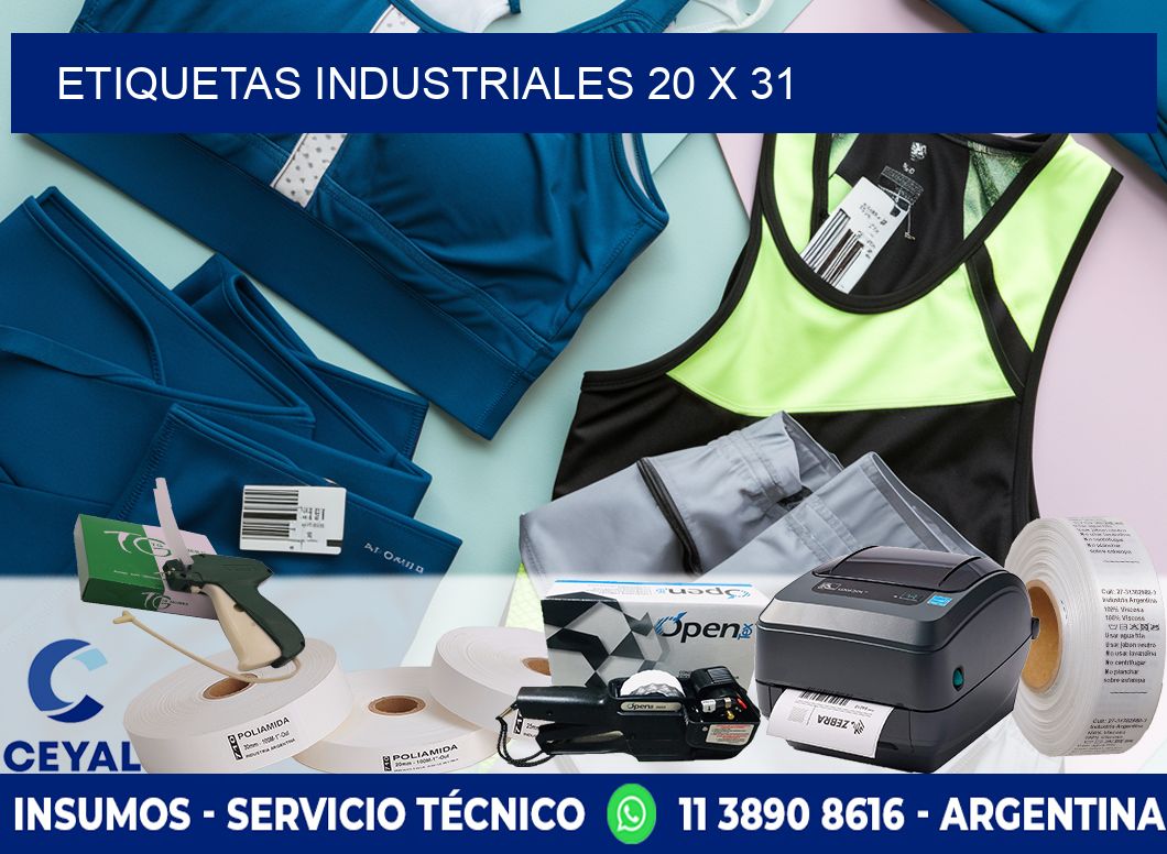 Etiquetas industriales 20 x 31