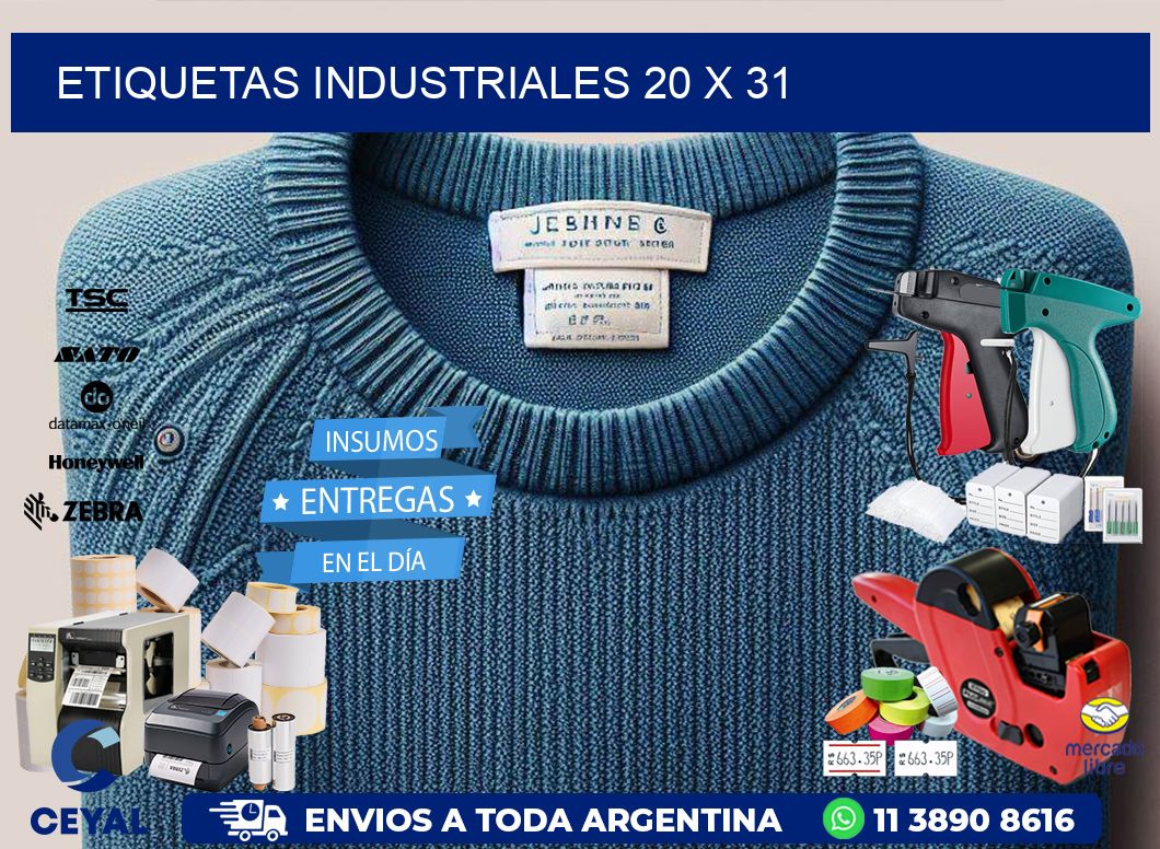Etiquetas industriales 20 x 31