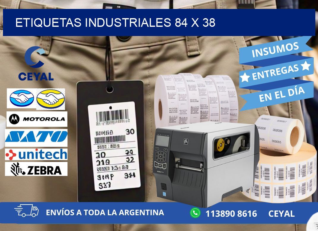Etiquetas industriales 84 x 38