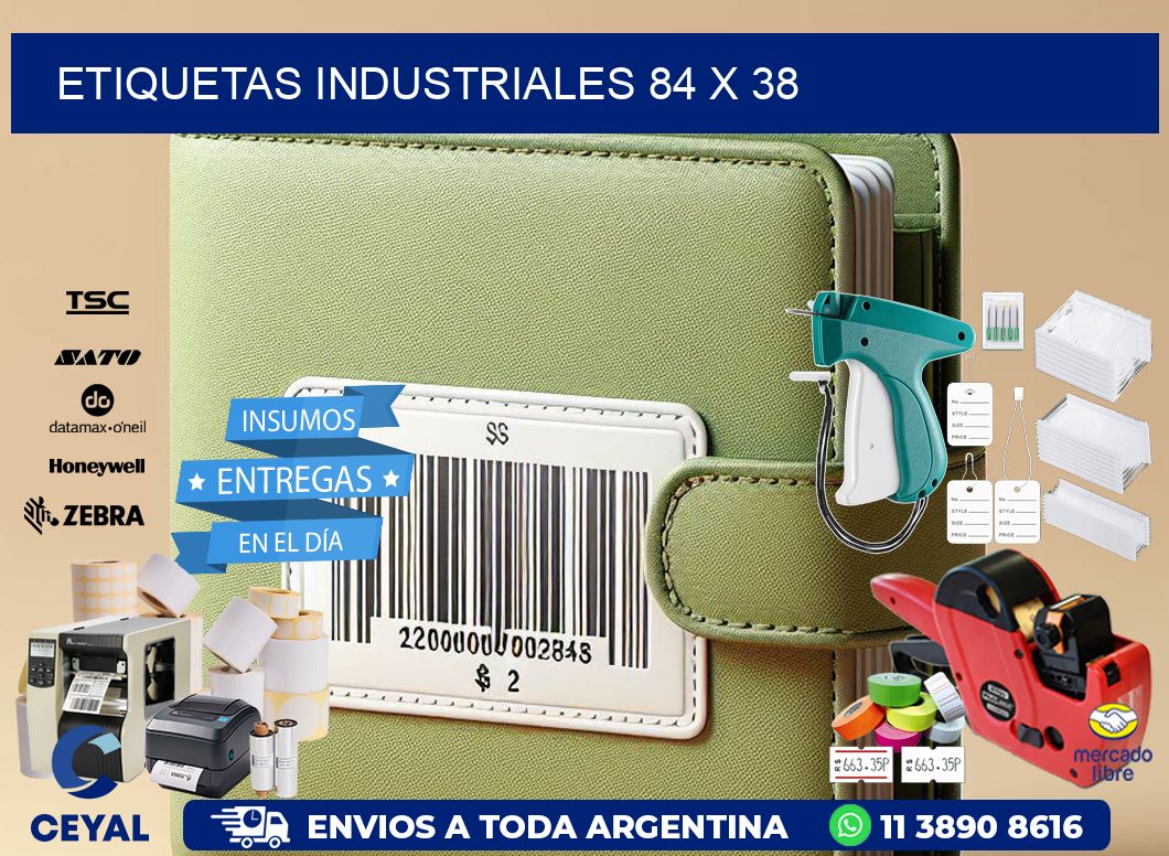 Etiquetas industriales 84 x 38