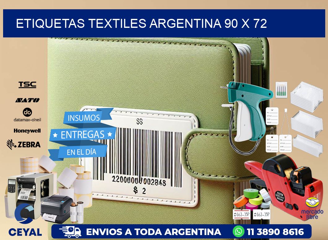 Etiquetas textiles argentina 90 x 72