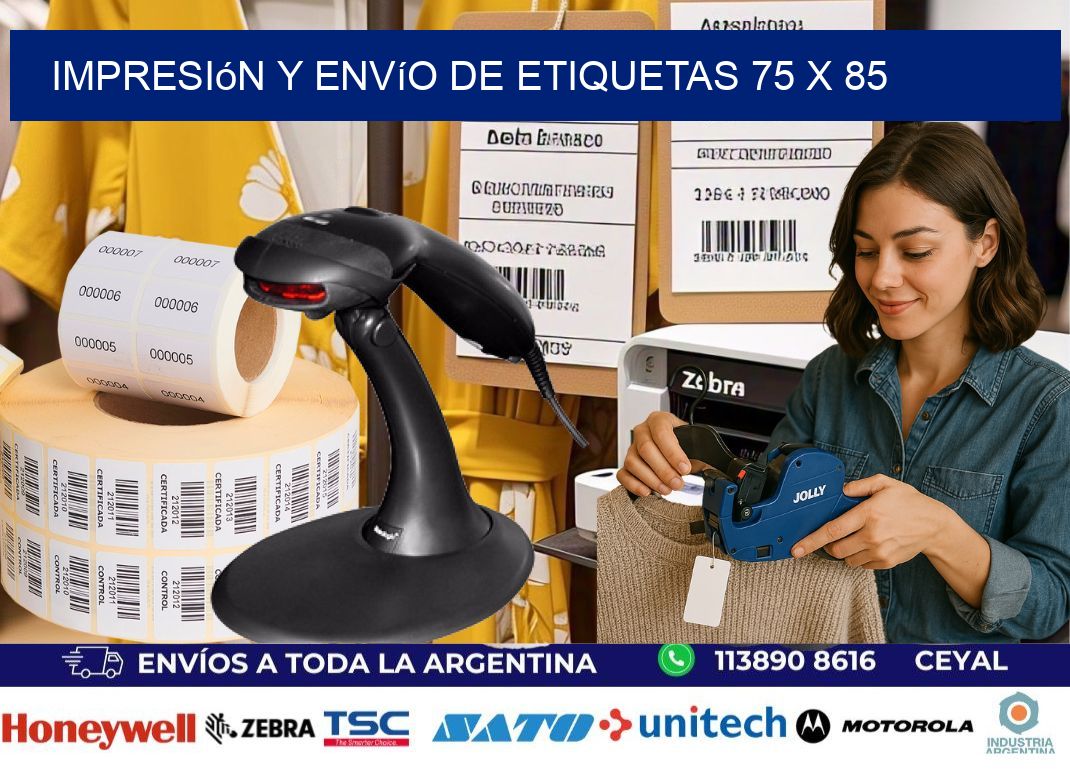 Impresión y envío de etiquetas 75 x 85