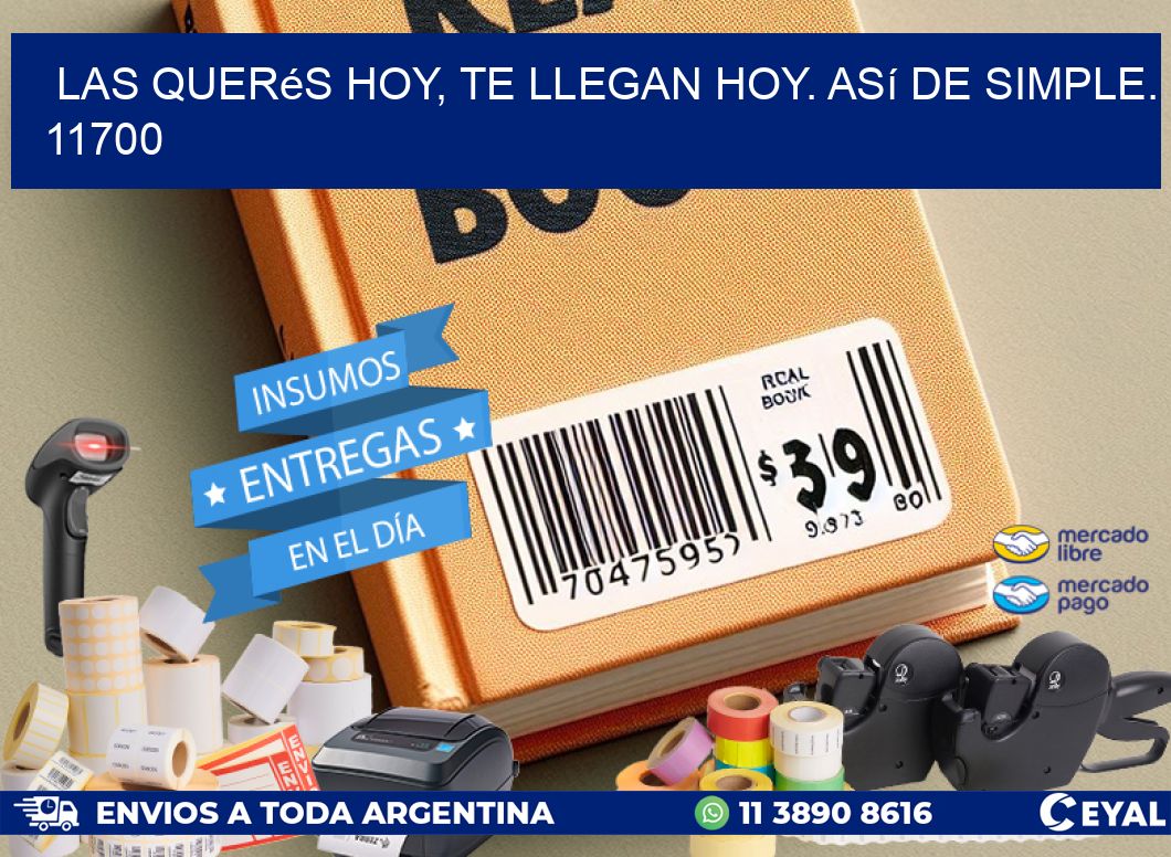 Las Querés Hoy, Te Llegan Hoy. Así de Simple. 11700
