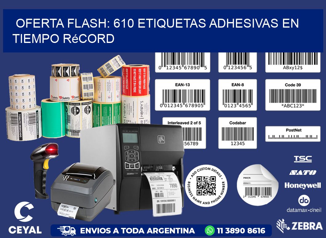 Oferta Flash: 610 Etiquetas Adhesivas en Tiempo Récord