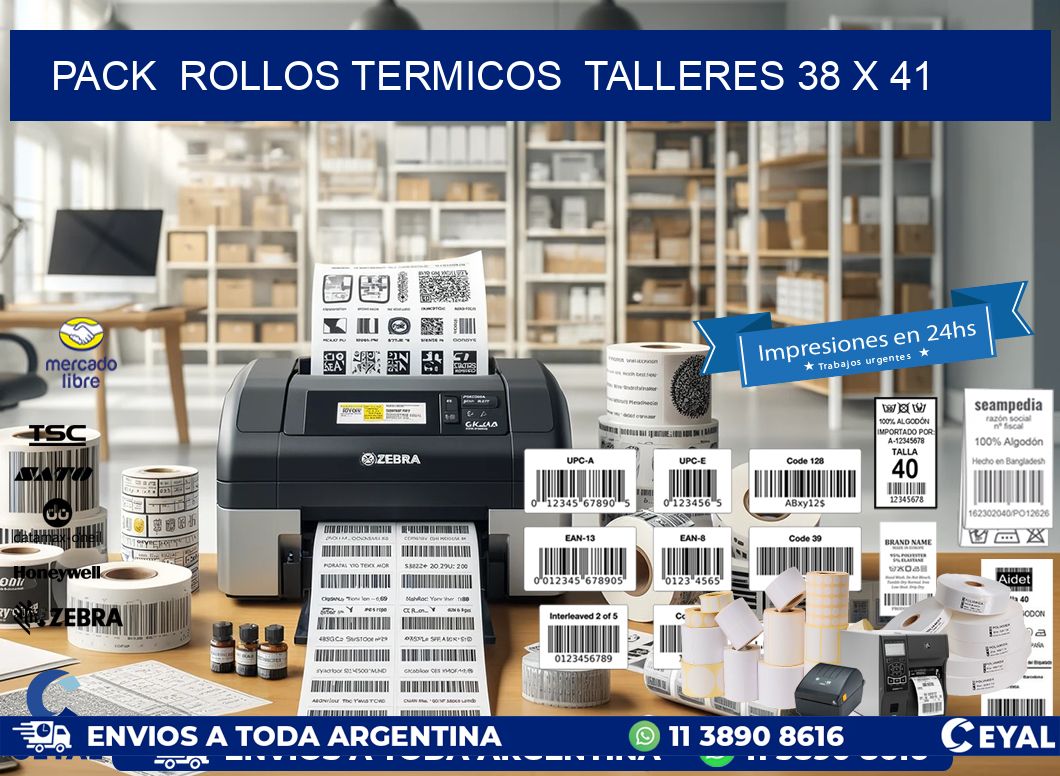 Pack  ROLLOS TERMICOS  TALLERES 38 x 41