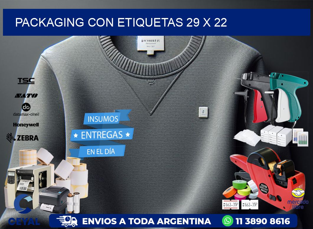 Packaging con etiquetas 29 x 22