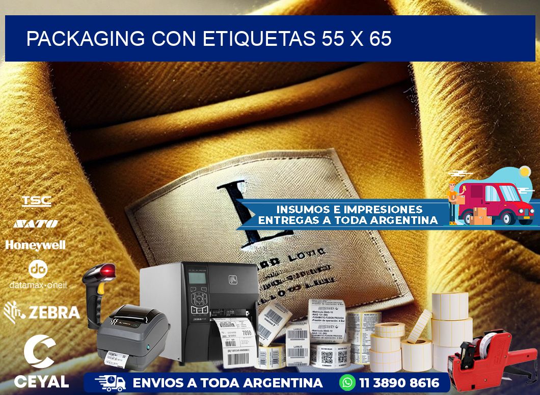 Packaging con etiquetas 55 x 65