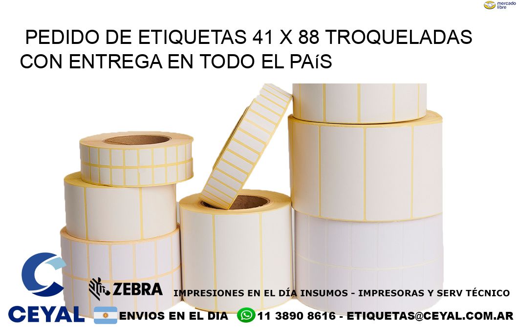 Pedido de etiquetas 41 x 88 troqueladas con entrega en todo el país