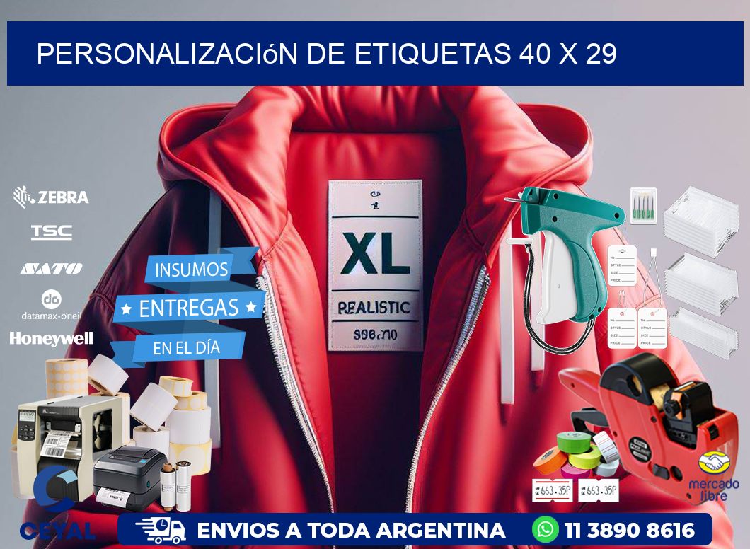 Personalización de etiquetas 40 x 29