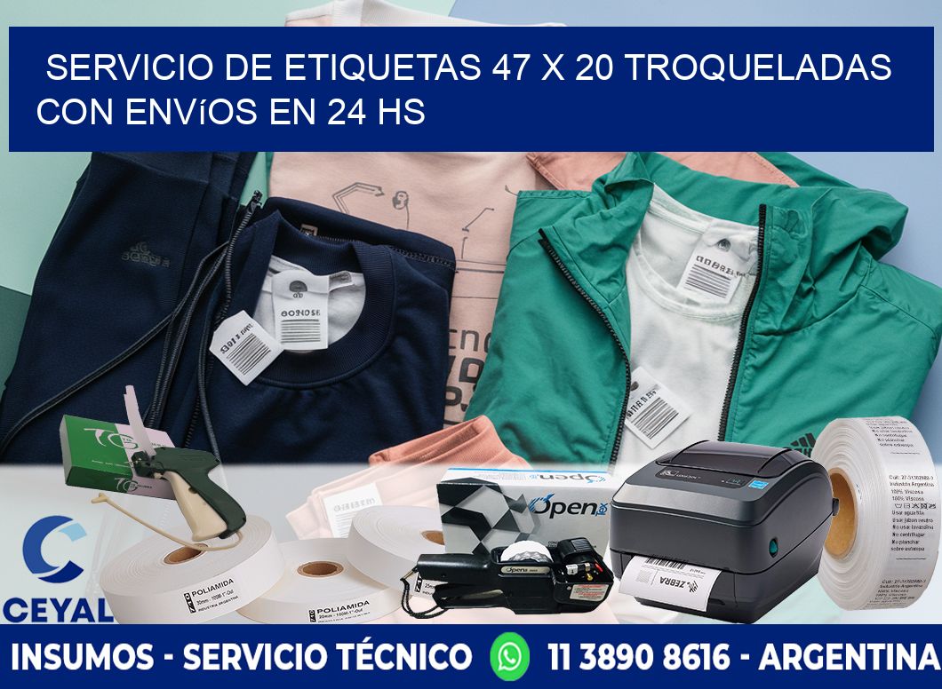 Servicio de etiquetas 47 x 20 troqueladas con envíos en 24 hs
