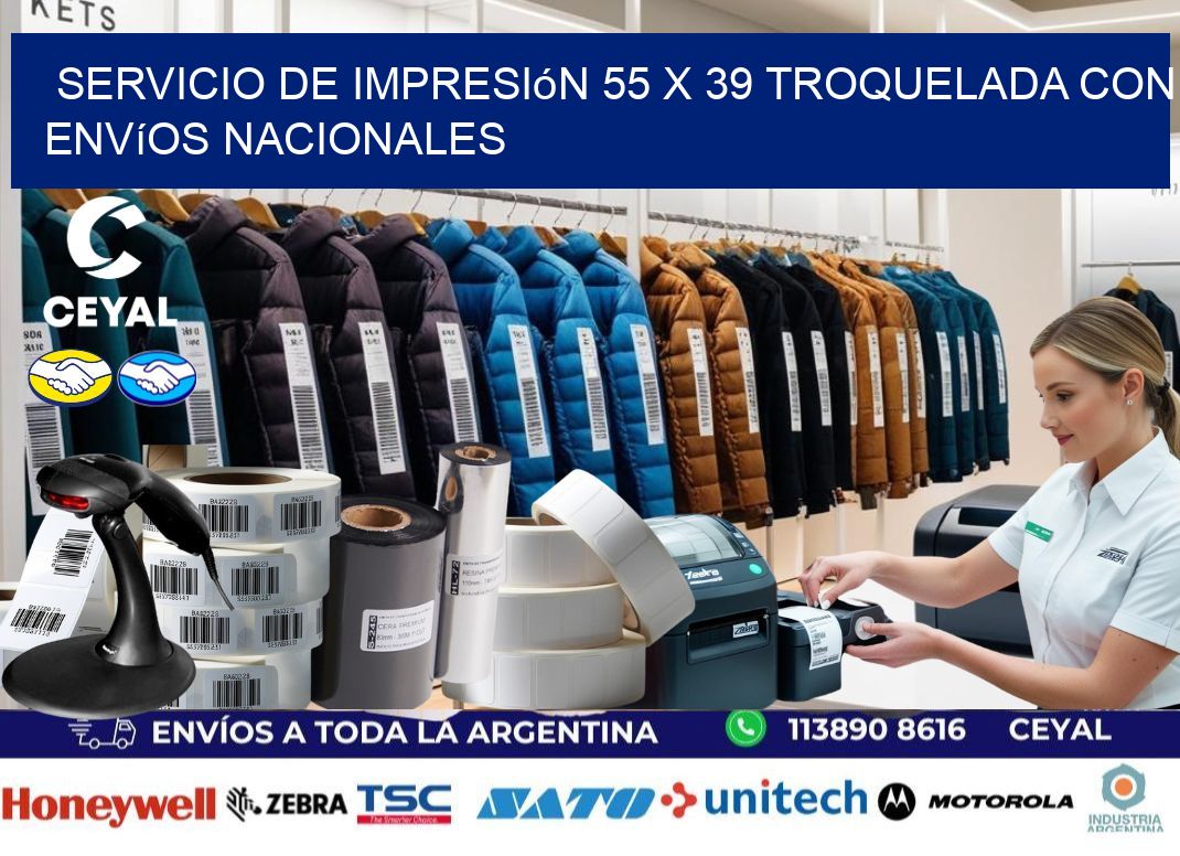 Servicio de impresión 55 x 39 troquelada con envíos nacionales