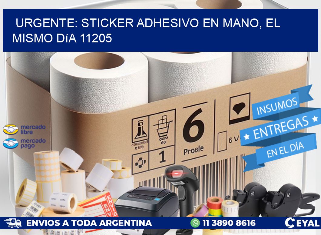 Urgente: Sticker adhesivo en Mano, el Mismo Día 11205