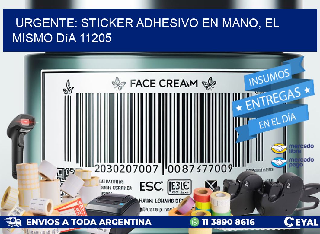 Urgente: Sticker adhesivo en Mano, el Mismo Día 11205