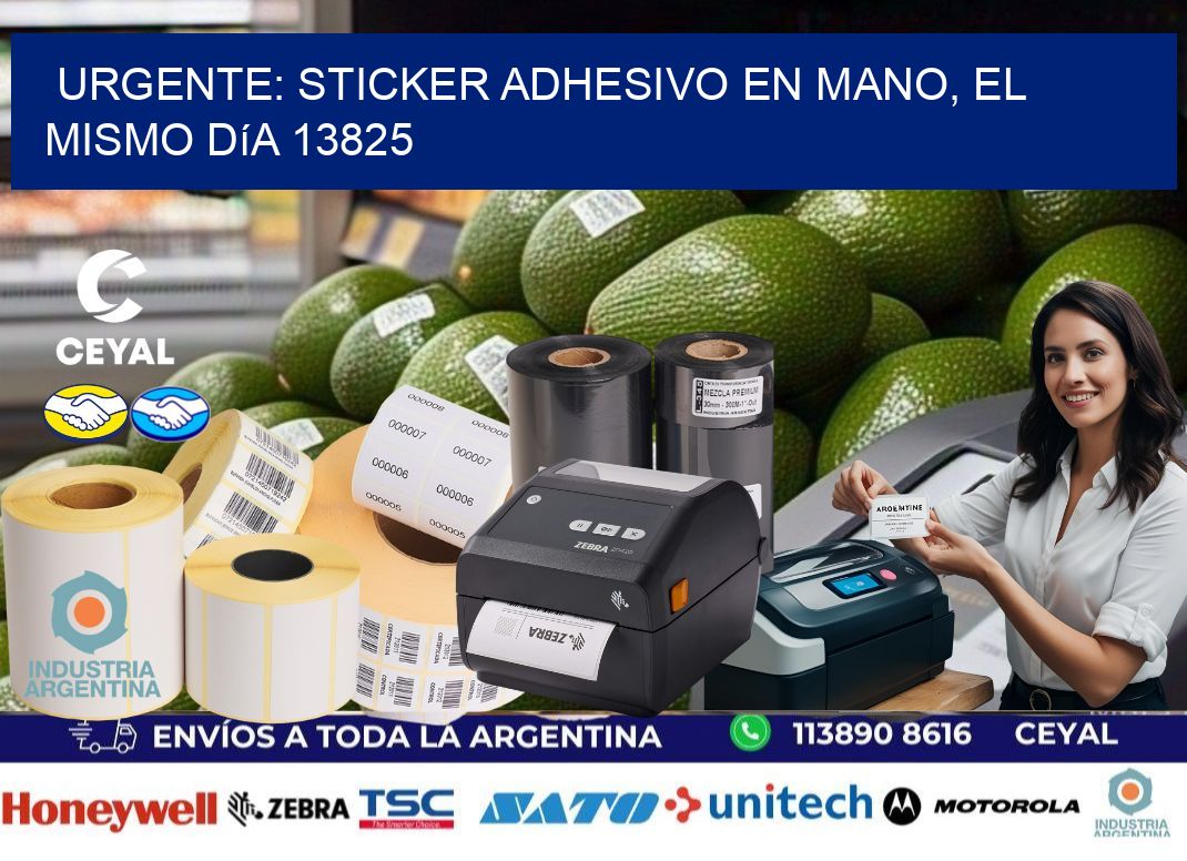 Urgente: Sticker adhesivo en Mano, el Mismo Día 13825