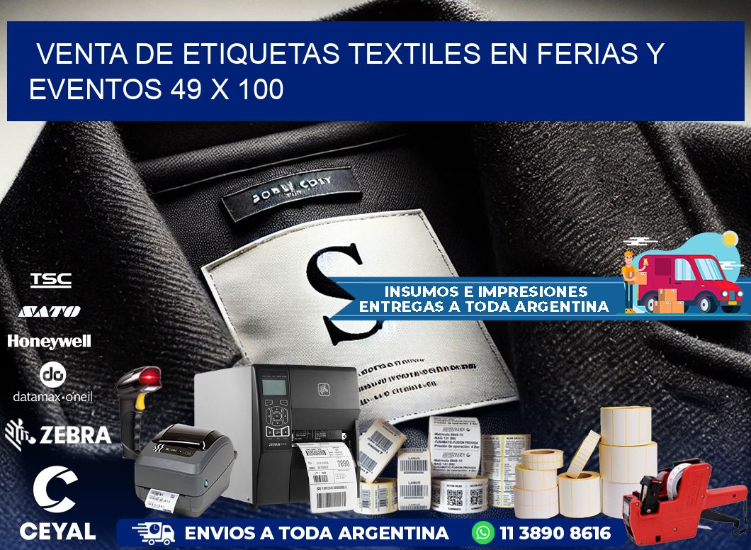 Venta de Etiquetas Textiles en Ferias y Eventos 49 x 100