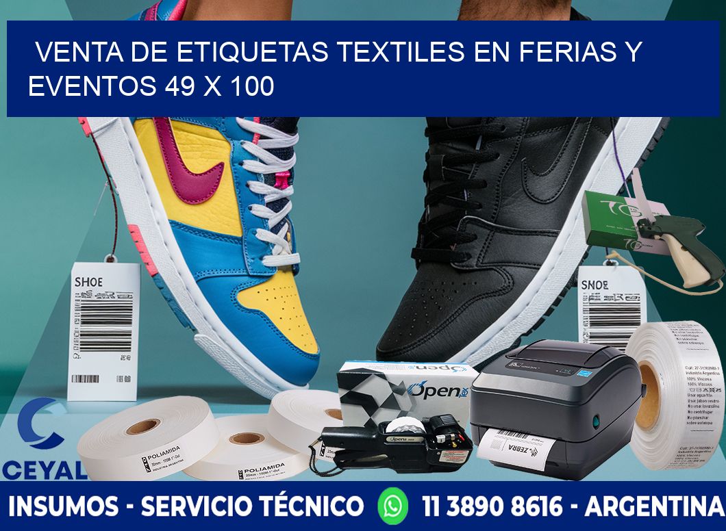 Venta de Etiquetas Textiles en Ferias y Eventos 49 x 100