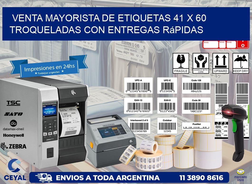Venta mayorista de etiquetas 41 x 60 troqueladas con entregas rápidas